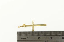 Load image into Gallery viewer, 14K Grooved Cross Christian Faith Symbol Charm/Pendant Yellow Gold