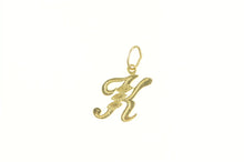 Load image into Gallery viewer, 14K Diamond Cut K Letter Initial Monogram Charm/Pendant Yellow Gold
