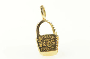 14K Longaberger Fruit Basket Vintage Charm/Pendant Yellow Gold