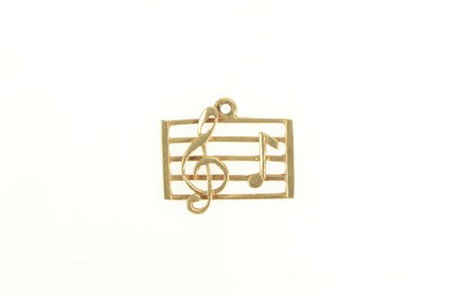 14K Treble Clef Music Symbol Motif Musician Charm/Pendant Yellow Gold
