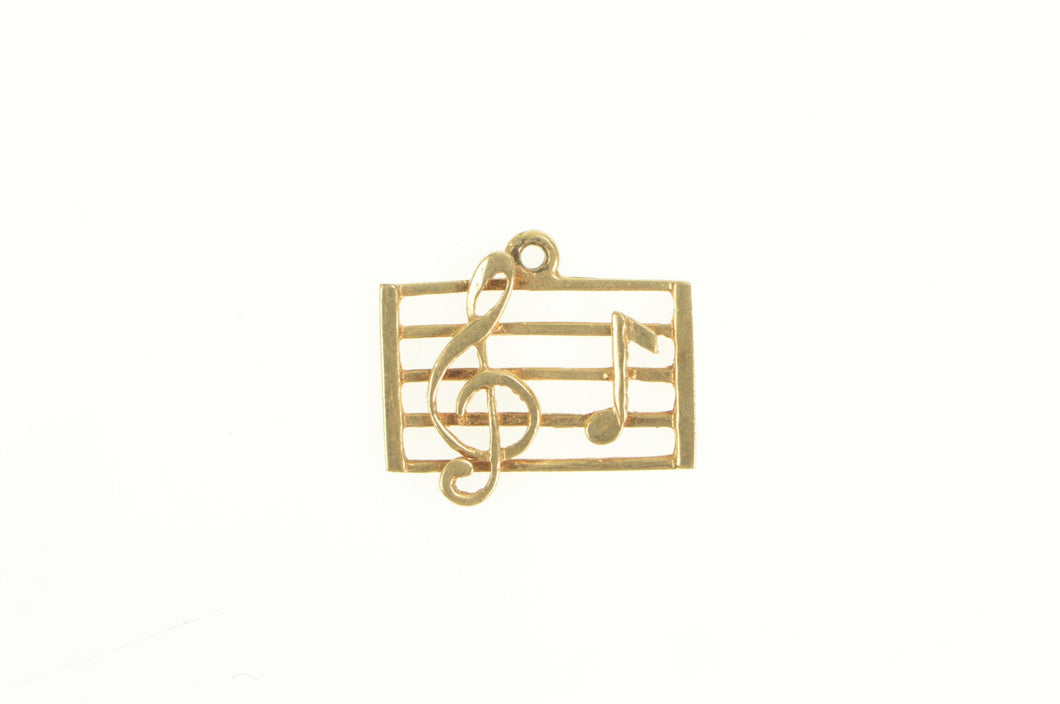 14K Treble Clef Music Symbol Motif Musician Charm/Pendant Yellow Gold