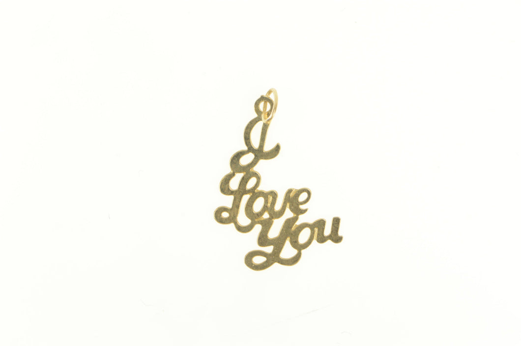 14K I Love You Cursive Name Word Charm/Pendant Yellow Gold