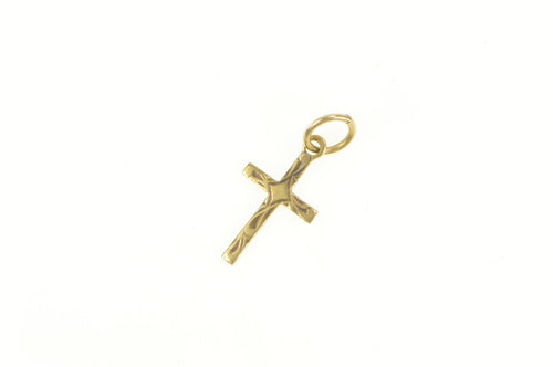 14K Art Deco Vintage Classic Cross Christian Charm/Pendant Yellow Gold