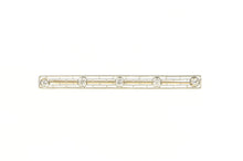 Load image into Gallery viewer, 14K Squared Art Deco Filigree Diamond Bar Pin/Brooch Yellow Gold