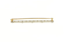 Load image into Gallery viewer, 14K Squared Art Deco Filigree Diamond Bar Pin/Brooch Yellow Gold