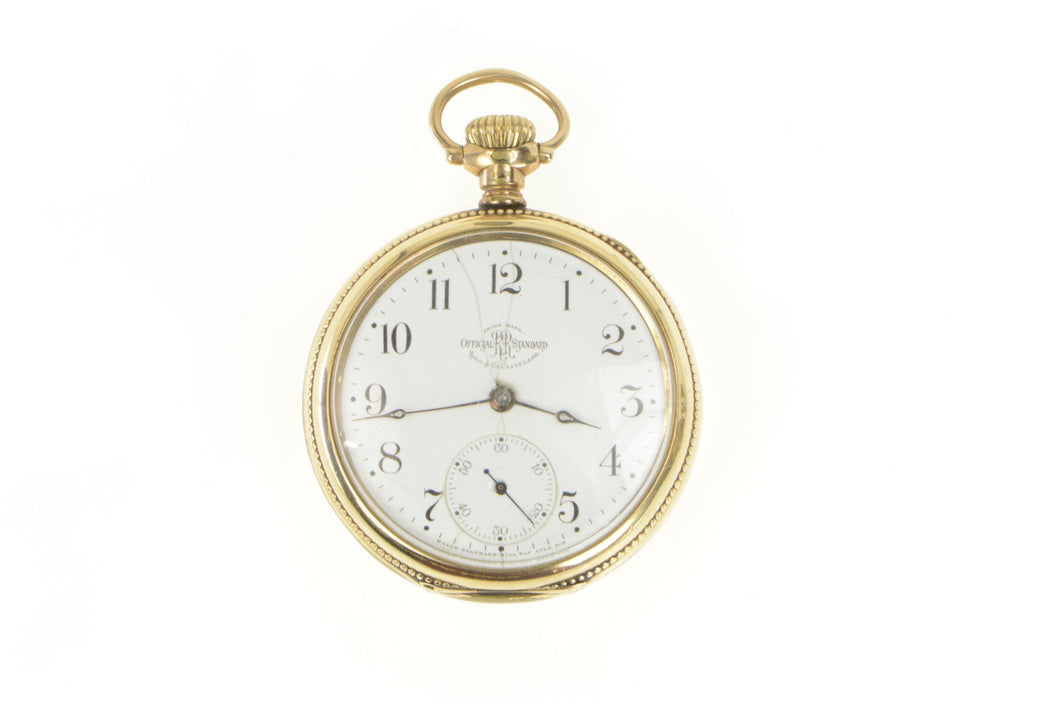 Ball Official RR Standard 18s 17 Jewel 14K Gold Filled Pocket Watch
