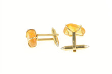 Load image into Gallery viewer, 18K Raw Amber Cabochon Vintage Men&#39;s Cuff Links Yellow Gold