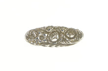 Load image into Gallery viewer, Sterling Silver S Kirk &amp; Son Repousse Floral Oval Bar Pin/Brooch