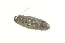 Load image into Gallery viewer, Sterling Silver S Kirk &amp; Son Repousse Floral Oval Bar Pin/Brooch