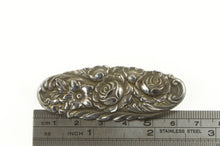 Load image into Gallery viewer, Sterling Silver S Kirk &amp; Son Repousse Floral Oval Bar Pin/Brooch