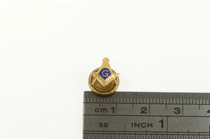 10K Masonic Compass Square Enamel G Lapel Pin/Brooch Yellow Gold