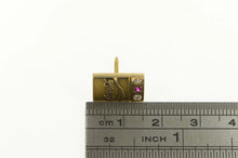 Load image into Gallery viewer, 10K Coca Cola Ruby Diamond Square Service Lapel Pin/Brooch Yellow Gold