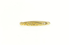 Load image into Gallery viewer, 14K Victorian Seed Pearl Repousse Scroll Bar Pin/Brooch Yellow Gold