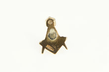 Load image into Gallery viewer, 14K Masonic Diamond Enamel Compass Square G Pin/Brooch Yellow Gold