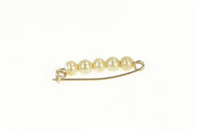 Load image into Gallery viewer, 10K 4.2mm Pearl Beaded Retro Vintage Bar Pin/Brooch Yellow Gold