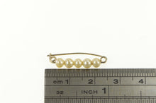 Load image into Gallery viewer, 10K 4.2mm Pearl Beaded Retro Vintage Bar Pin/Brooch Yellow Gold