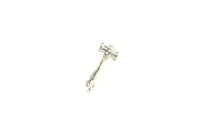 Load image into Gallery viewer, 14K Gavel Justice Symbol Lawyer Judge Lapel Pin/Brooch White Gold