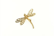 Load image into Gallery viewer, 14K Diamond Dragonfly Ornate Change Statement Pin/Brooch Yellow Gold