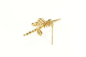 14K Diamond Dragonfly Ornate Change Statement Pin/Brooch Yellow Gold