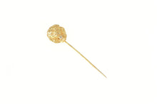 Load image into Gallery viewer, 14K 3D Roaring Lion Head Diamond Mouth Stick Pin Yellow Gold