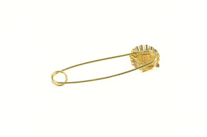 14K High Relief Scallop Sea Shell Vintage Pin/Brooch Yellow Gold