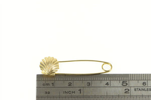 14K High Relief Scallop Sea Shell Vintage Pin/Brooch Yellow Gold