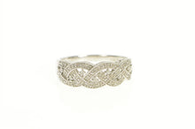 Load image into Gallery viewer, Sterling Silver Diamond Braid Woven Plait Statement Band Ring