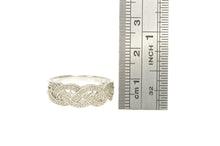 Load image into Gallery viewer, Sterling Silver Diamond Braid Woven Plait Statement Band Ring