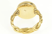 Load image into Gallery viewer, 14K Mabe Pearl 12.8mm Braid Woven Band Ring Yellow Gold