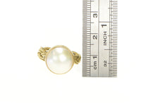 Load image into Gallery viewer, 14K Mabe Pearl 12.8mm Braid Woven Band Ring Yellow Gold