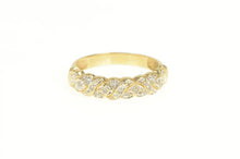 Load image into Gallery viewer, 10K Diamond Woven Pattern Statement Band Ring Yellow Gold