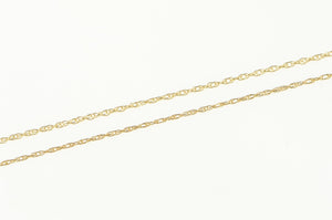 10K 0.5mm Classic Rolling Chain Woven Link Necklace 18" Yellow Gold