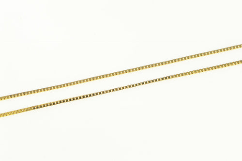 14K 0.7mm Square Chain Classic Box Link Necklace 18