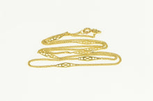 Load image into Gallery viewer, 14K 1.3mm Curb Link Filigree Vintage Chain Necklace 16&quot; Yellow Gold