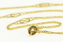Load image into Gallery viewer, 14K 1.3mm Curb Link Filigree Vintage Chain Necklace 16&quot; Yellow Gold
