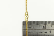 Load image into Gallery viewer, 14K 1.3mm Curb Link Filigree Vintage Chain Necklace 16&quot; Yellow Gold