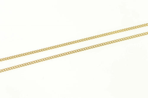 9K 1.1mm Curb Chain Classic Simple Vintage Necklace 18