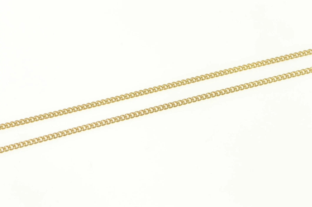9K 1.1mm Curb Chain Classic Simple Vintage Necklace 18
