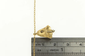 14K 1960's Diamond Wedding Bell Classic Chain Necklace 14" Yellow Gold