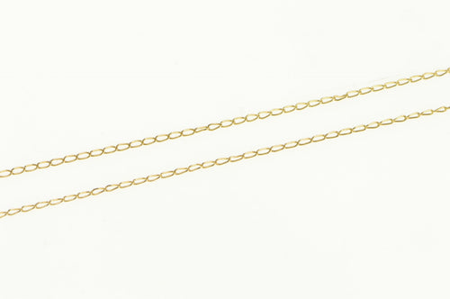 14K 1.1mm Classic Cable Simple Chain Link Necklace 17