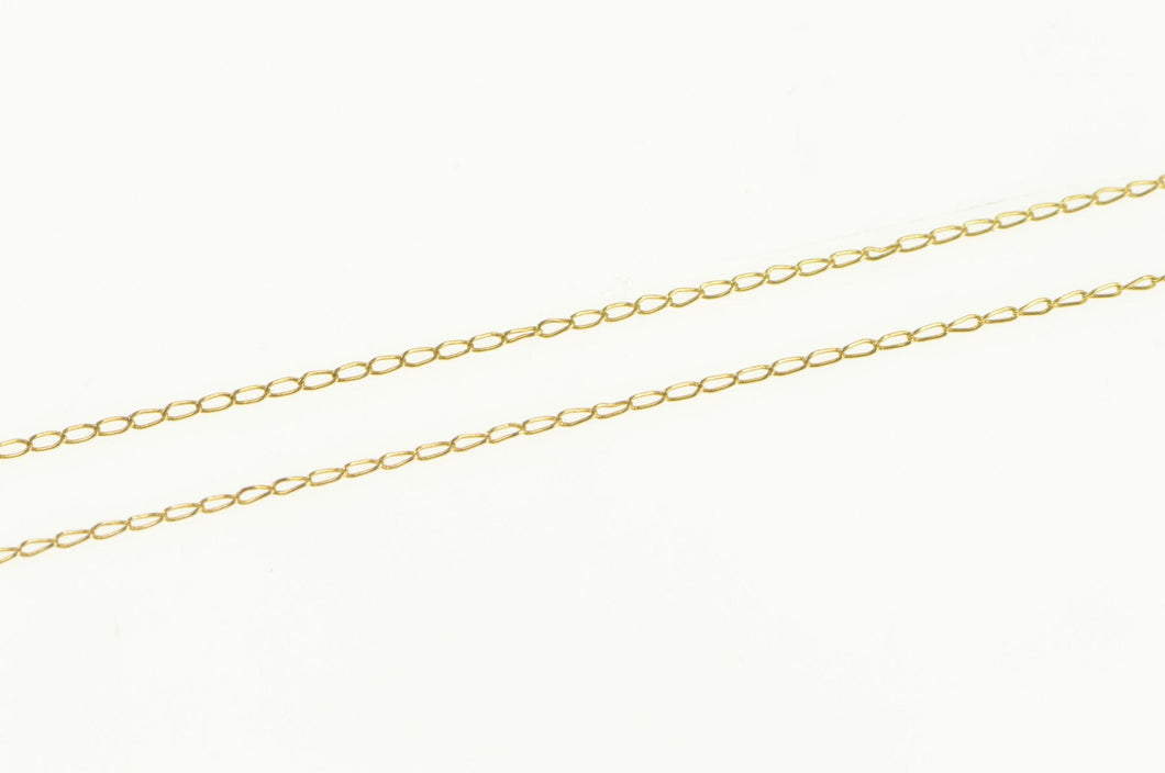 14K 1.1mm Classic Cable Simple Chain Link Necklace 17