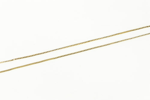 14K 0.5mm Square Chain Classic Box Link Necklace 18