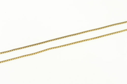 14K 0.7mm Box Chain Classic Vintage Square Link Necklace 16