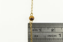 Load image into Gallery viewer, Gold Filled 1.5mm Tiger&#39;s Eye Beaded Retro Chain Link Necklace 15&quot;