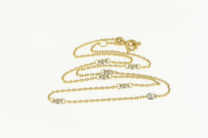 14K 1.3mm Two Tone Gucci Link Cable Fashion Chain Necklace 16" Yellow Gold