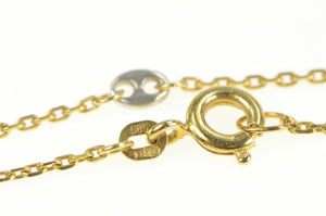 14K 1.3mm Two Tone Gucci Link Cable Fashion Chain Necklace 16" Yellow Gold