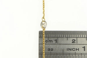 14K 1.3mm Two Tone Gucci Link Cable Fashion Chain Necklace 16" Yellow Gold