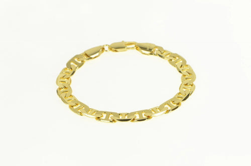 Gold Plated 7.9mm Thick Wide Anchor Link Chunky Chain Bracelet 7.5