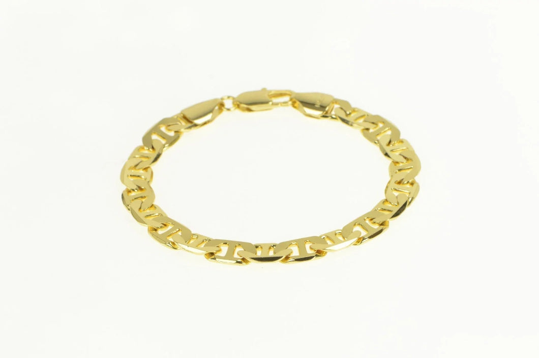 Gold Plated 7.9mm Thick Wide Anchor Link Chunky Chain Bracelet 7.5