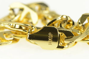 Gold Plated 7.9mm Thick Wide Anchor Link Chunky Chain Bracelet 7.5"